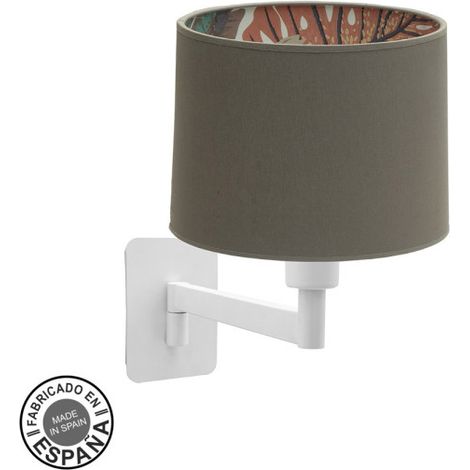 Lampada da parete Tunez 1xe14 Bianco/stampa racconto 26,5x22x30 Cm (1/2)