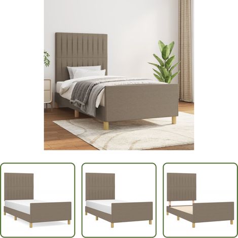 Kopfteil - Bettgestell ohne Matratze Taupe 80x200 cm Stoff (1/5)