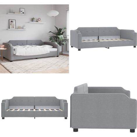 vidaXL Lit de repos gris clair 100x200 cm tissu (1/5)