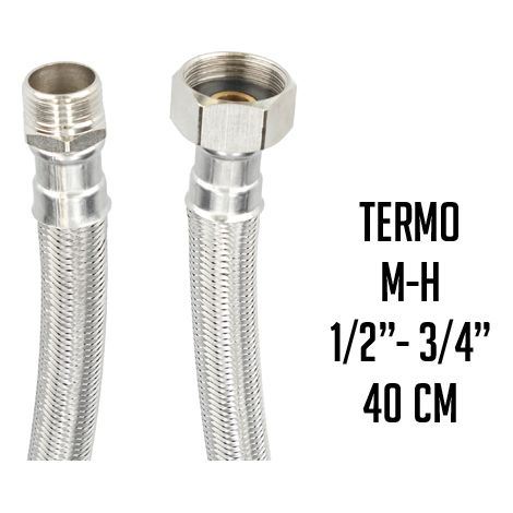 Latiguillo Fontastock acero inoxidable AISI 304 EPDM Macho 1/2- Hembra 3/4 40 cm