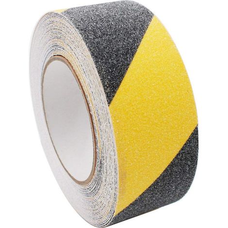 Nastro adesivo antiscivolo giallo-nero per interni ed esterni Larghezza - 50mm x 3MT (1/5)