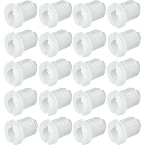 Lot de 20 manchons d'écartement en plastique – Filetage intérieur M4 – Longueur 7,5mm – Pour trou de 5mm – Fixation meuble (1/3)