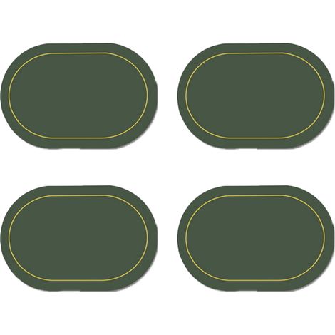 Sets de table en similicuir, lot de 4 – double face, couleur, forme ovale, table à manger, imperméables, résistants à la chaleur, décoration intérieure (vert)