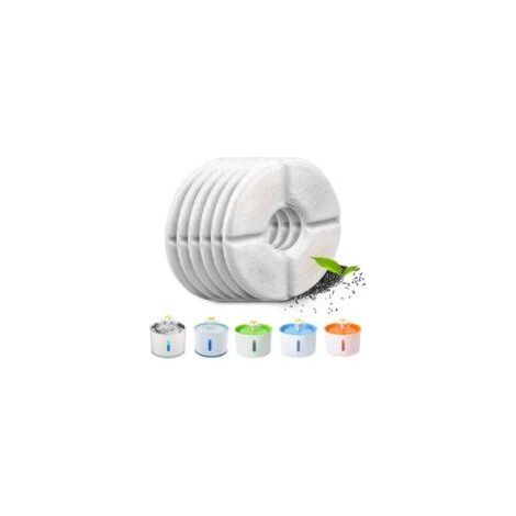Set of 6 automatic filters for cat fountains – Activated carbon and resin – Compatible with 1.5L to 2.8L fountains – 12.5 cm diameter (1/5)