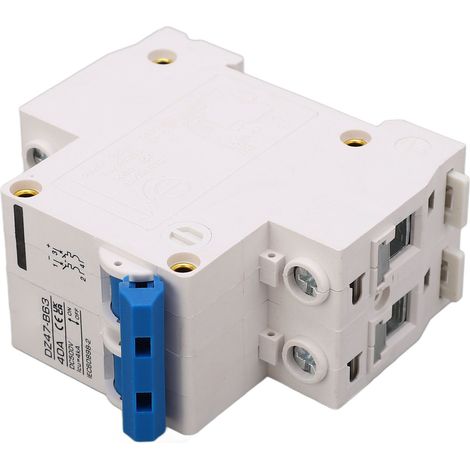 Disjoncteur DZ47-B63 40 A CC, disjoncteur miniature 500 V CC bipolaire, disjoncteur de type B, disjoncteur miniature CC pour systèmes photovoltaïques, disjoncteur pour montage sur rail DIN, basse tens (1/5)
