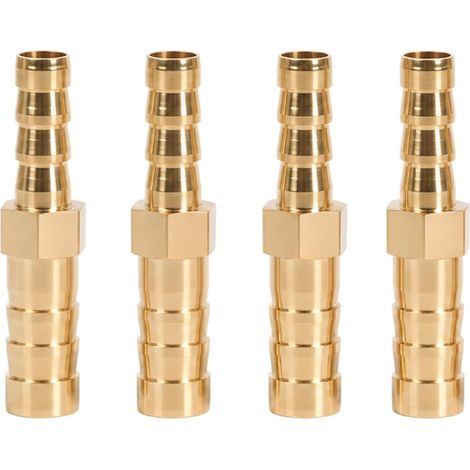 4 Pièces Raccords Cannelés Droits,raccord Durite Gasoil,Laiton 8mm à 6mm, Connecteurs Cannelés Barbelés Pour Tuyaux Air, Eau, Huile Et Carburant, Adaptateur Durite Essence Résistant Et Étanche (1/5)