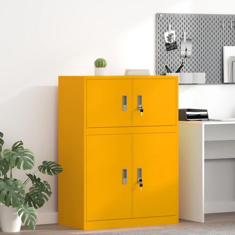 vidaXL Armoire de rangement Jaune moutarde 80 x 40 x 40 cm Acier (1/5)