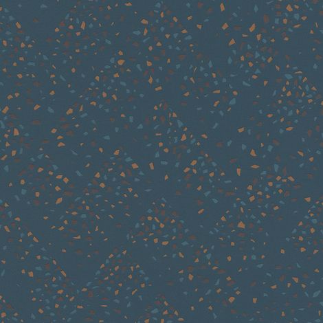 BRICOFLOR Papier peint terrazzo | Papier peint cuivre & bleu pétrole | Papier peint terrazzo salle de bain & bureau | Papier peint moderne design - 10,05 x 0,53 m (1/5)