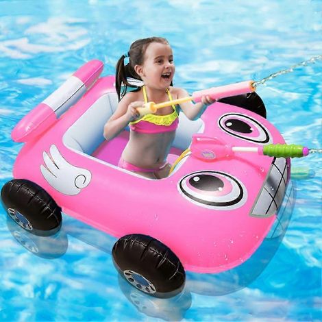 Bouée gonflable portable en forme de voiture pour enfants, à utiliser dans les piscines pendant l'été un accessoire flottant conçu pour les jeux d'eau récréatifs.-AquaForge (1/2)