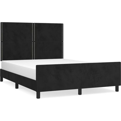 Maison Exclusive - Giroletto senza Materasso Nero 140x200 cm in Velluto (1/5)