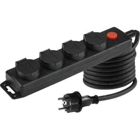 Striscia di presa per esterni, 4 volte IP44, con interruttore (1/4)