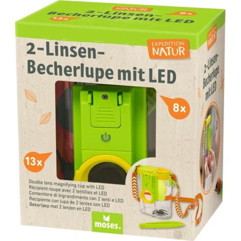 Boîte loupe avec 2 lentilles et lumières leds