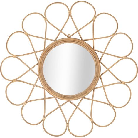 Espejo de pared Mauro Ferretti Almeria natural 65 5 cm ratán