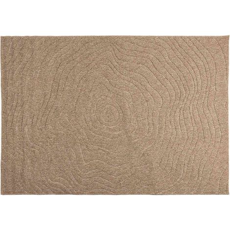 Bereichsteppiche Moiré AGIRA Natur 200 x 140 cm Polyester vidaXL