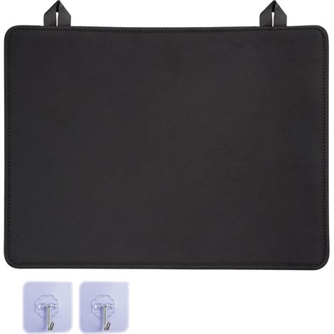 Protège Plaque Induction 61.5x53cm, Protection Plaque De Cuisson, Tapis pour Plaques à Induction avec 2 Crochets, Tapis de Protection pour Plaques à Inductions, Antidérapant, Anti-éclaboussures(Noir) (1/5)