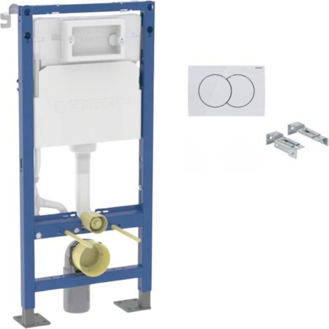 Pack bâti-support WC autoportant Geberit Duofix Delta 12 cm avec plaque Zero blanche (1/5)