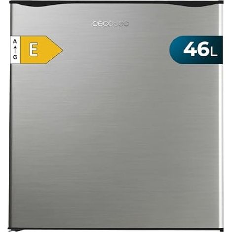 Cecotec Mini Nevera Frigorífico de 46 L GrandCooler 20000 L SilentCompress Inox. Altura 48,7cm, 48 cm de Ancho, Bajo Consumo