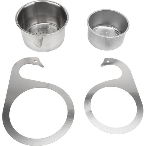Panier de vidange d'évier en forme de cygne, 2 pièces, filtre suspendu pour robinet d'angle en acier inoxydable pour la cuisine, fruits et légumes (1/5)