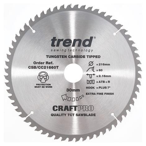 TREND SAW BLADE CROSSCUT 216 X 60T X 30
