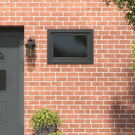 Teenpull – Kellerfenster RISOR 80 x 70 cm PVC und Glas Anthrazit (1/5)