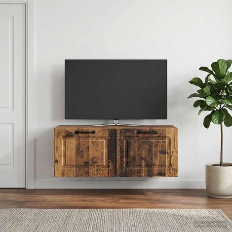 Wandmontierter TV-Schrank Altholz 78,5 x 31 x 30 cm (1/5)