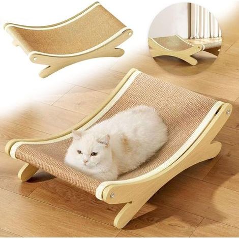 Lit griffoir en sisal pour chat avec tapis en sisal, chaises en sisal pour chats, lit surélevé pour chaises longues, hamac de plage