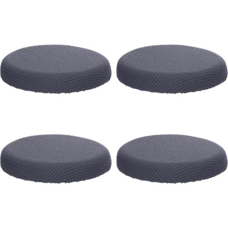 2er-Set, runde Hockerbezüge (grau), runde Barhockerbezüge, waschbar, leicht zu reinigen, weich und strapazierfähig, passend für 25–30 cm große Hocker, FLITI (1/3)
