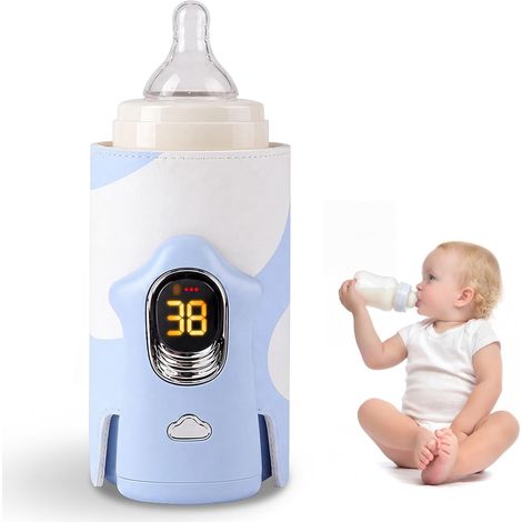Tragbarer Flaschenwärmer für unterwegs, 6000 mAh, USB-Kabellos, mit LCD-Display, 6 Temperaturstufen, zum Erwärmen und Warmhalten, für Zuhause, unterwegs und auf Reisen (1/5)