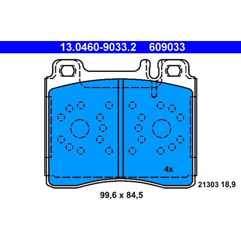 Kit de plaquettes de frein, frein à disque ATE 13.0460-9033.2 MERCEDES-BENZ