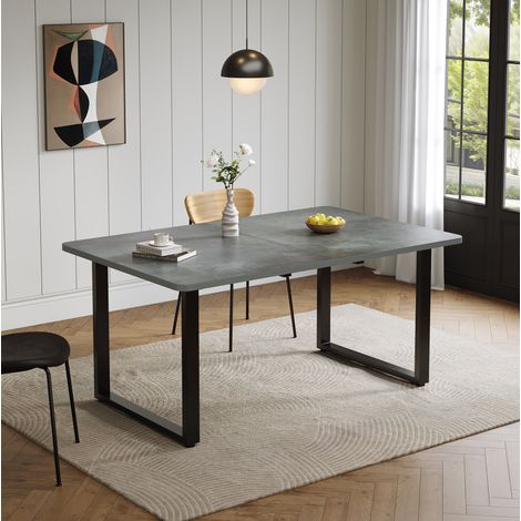 Ausziehbarer Esstisch 140/180/220 x 80 cm, Grau, MDF, für 6-10 Personen HAVRYA (1/5)
