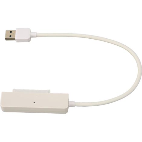 Convertisseur USB 3.0 vers SATA professionnel Plug and Play, adaptateur USB 3.0 vers disque dur SATA 2,5 pouces pour Windows, macOS et Linux (blanc). (1/5)