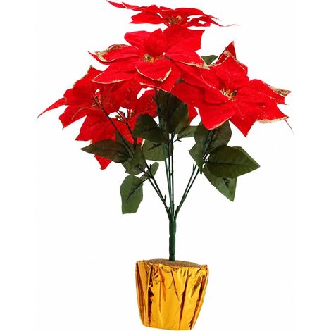 Artificial Christmas Star in a Pot, Enterien Poitia, Festive Artificial Christmas Star, Poitia Artificial Star for Fireplace, Entrance, Office (1/5)
