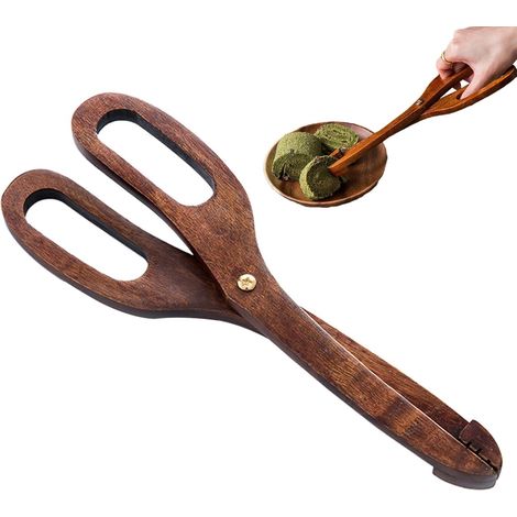 aus Holz 25 cm Küchen Clip Schere Brot Toaster Greifer Koch