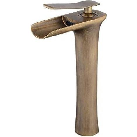 Rubinetto per lavabo alto in ottone anticato (1/5)