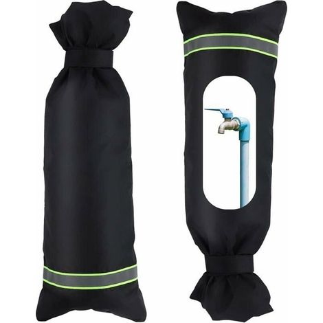 couvercle de robinet extérieur antigel d'hiver, couvercle de protection de robinet extérieur avec bandes réfléchissantes (2 pièces) (1/4)