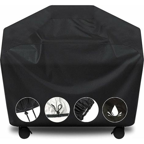 Premium-Grillabdeckung, robuste Gasgrillabdeckung für Weber Spirit, Weber Genesis, Char Broil und mehr. Reiß- und wasserbeständig (57 L x 24 B x 46 H, Schwarz) (1/5)