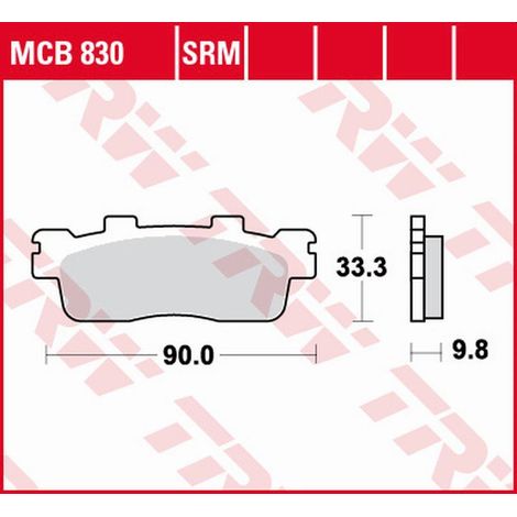 Pastillas de freno TRW ZF KH498 sinterizadas para Kawasaki J 125 '16-, J 300 '14-, Kymco Downtown 125 '09-'17, Super Dink 125 '09-'17, Downtown 200 '10-'15 (traseras)