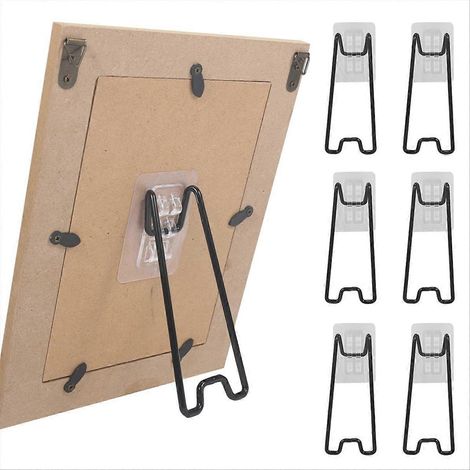 Lot de 6 supports pour cadres photo, supports chevalet avec adhésif pour cadres de 15 à 26 cm (5,9 à 10,2 pouces) (1/5)