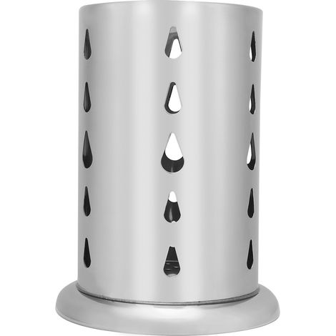 Porte-ustensiles de cuisine en acier inoxydable, porte-couverts et porte-baguettes (trou en forme de goutte d'eau) (1/5)