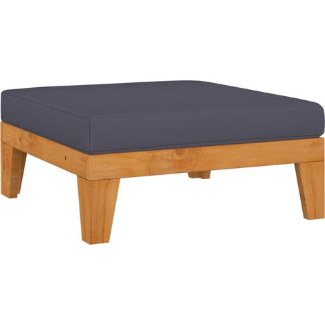 FIMEI Repose-pied sectionnel avec coussin gris foncé Bois d'acacia (1/5)