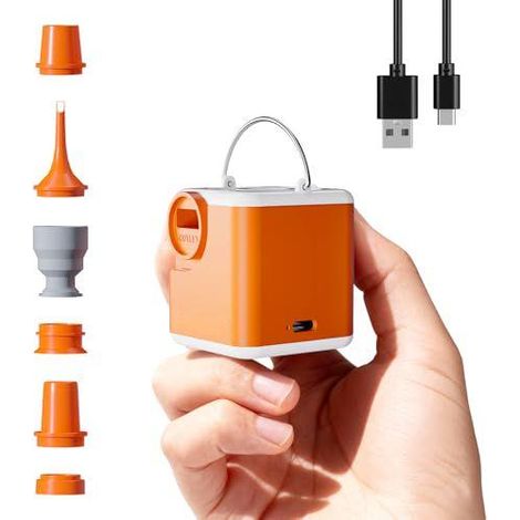 Pompe À Air Portative - Pompe Électrique 4 5kPa 2400mAh Avec Lampe De Camping - Pour Matelas Gonflable Sac De Rangement Sous Vide Flotteur De Piscine - 1 Pièce (1/5)