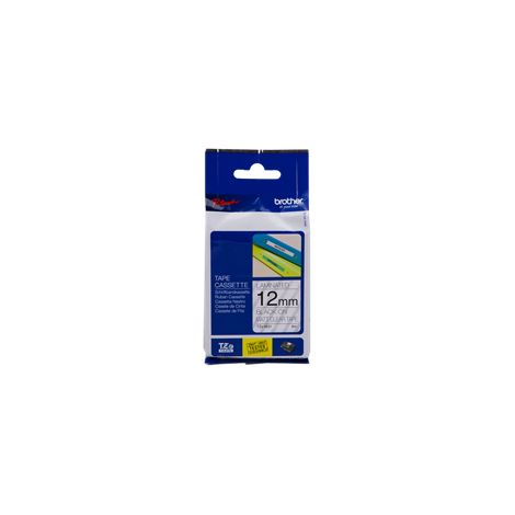 BROTHER Cinta laminada Transparente mate/negro 12mm