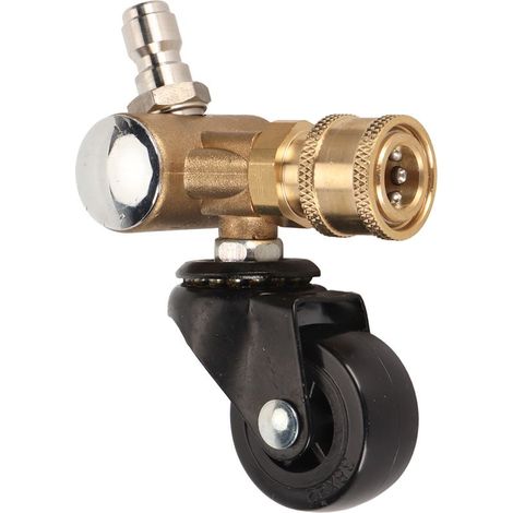 Roue pivotante pour nettoyeur de soubassement avec raccord rapide 1/4 pouce, adaptateur en laiton pour nettoyeur haute pression, accessoire d'étanchéité pour le nettoyage des routes. (1/5)