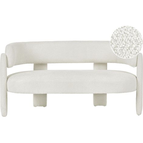 Sofa 2-Sitzer BUREA Chenillegewebe Cremeweiß (1/5)