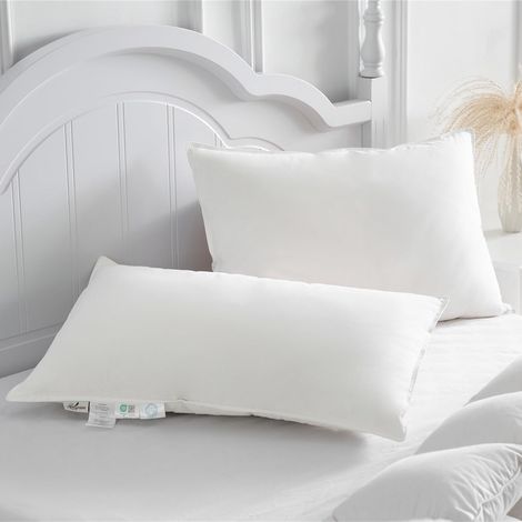 Oreillers en Duvet 50x75 Lot de 2 oreillers 50x75 Oreillers en Duvet et Plumes Oreillers à 3 Compartiments avec Duvet et Plumes Housse Coton(940 g, Lot de 2) (1/5)