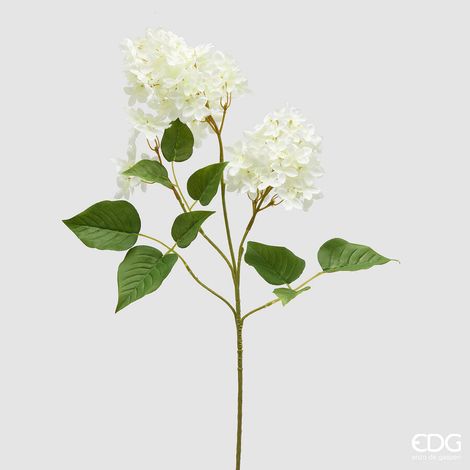 EDG Enzo De Gasperi Lillà Ramo con Foglie H 78 Cm Pianta Artificiale Colore Bianco