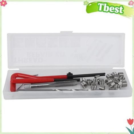 Tbest Kit de réparation de filetage M7 - 25 pièces, boîte transparente, outil pratique pour machine (1/4)