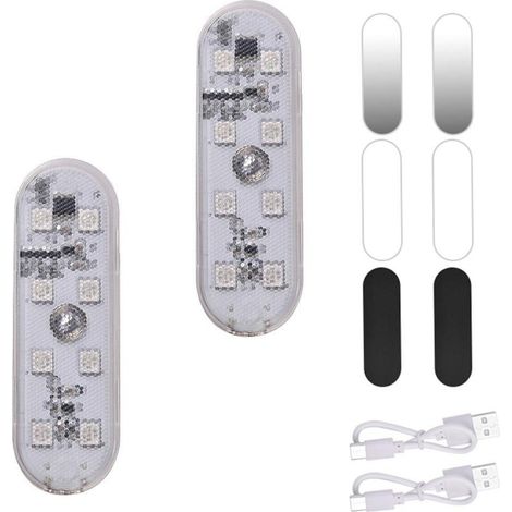 LED Innenbeleuchtung Auto 2 Stück USB wiederaufladbar Touch Schalterlicht weißes Licht (1/5)