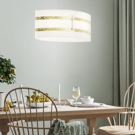 Suspension Nikosia argent Trio verre blanc 2xE27 150cm (1/3)