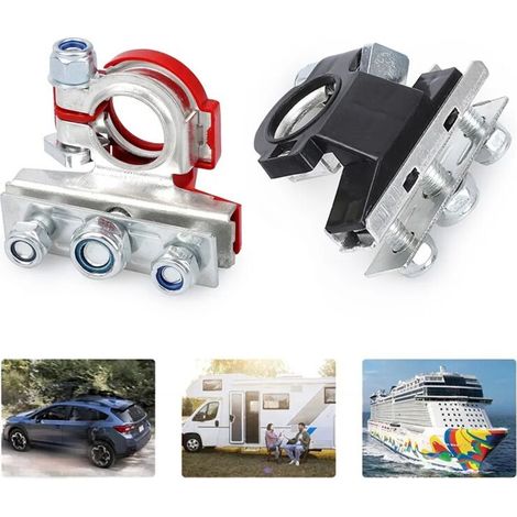 Pinces pour bornes de batterie automobile, connecteurs de batterie galvanisés en cuivre pur, pinces pour bornes de batterie, clips de batterie. (1/5)